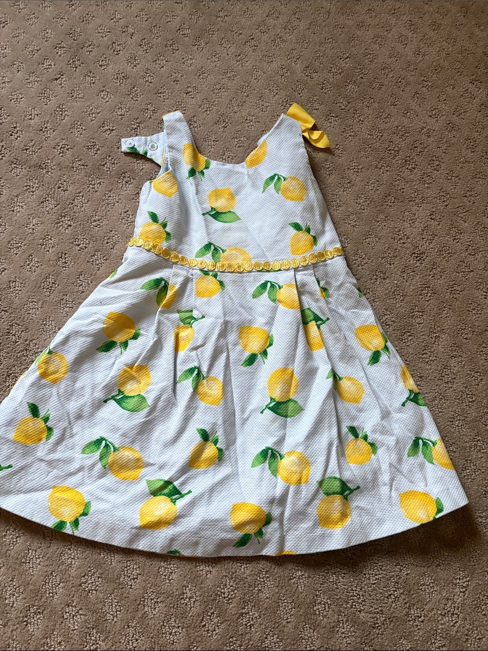 Janie and Jack light blue Sundress with Yellow Lemon Print